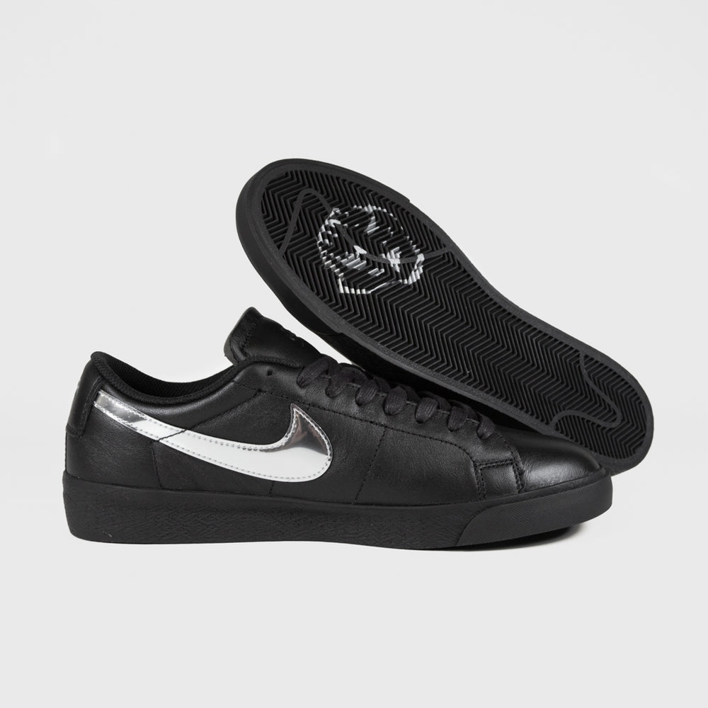Nike Men's SB Zoom Blazer Low x Dancer Black & Silver Skateboard Sneakers Size10 - Picture 2 of 11